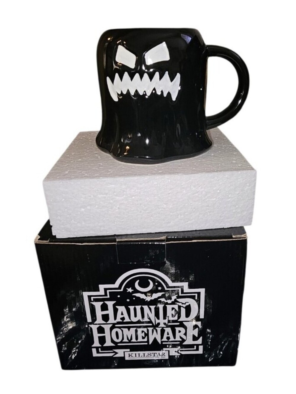 Killstar Haunted Homeware Boo Black Ghost Mug Figural Scare Halloween Cup 18oz